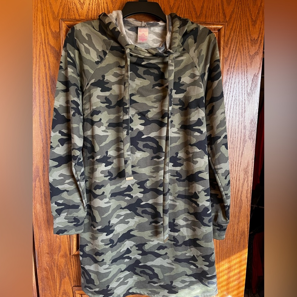 Camouflage Hoodie Dress- Size 11/13 (L)